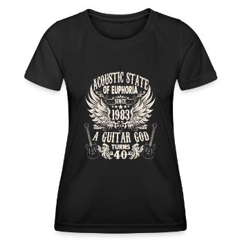 musician birthday guitarist rocker born 1983 - Frauen Funktions-T-Shirt - Schwarz - Vorne - AI Model Female 172 light (172cm)