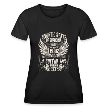 guitarists rocker birthday band vintage 1986 - Women's Functional T-Shirt - black - Front - AI Model Female 172 light (172cm)