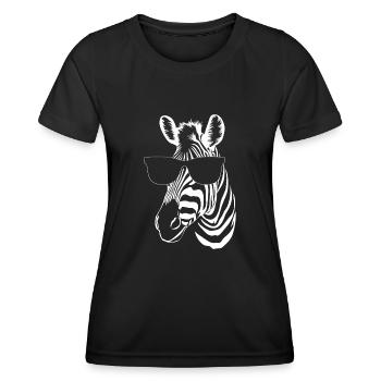 Zebra - Frauen Funktions-T-Shirt - Schwarz - Vorne - AI Model Female 172 light (172cm)