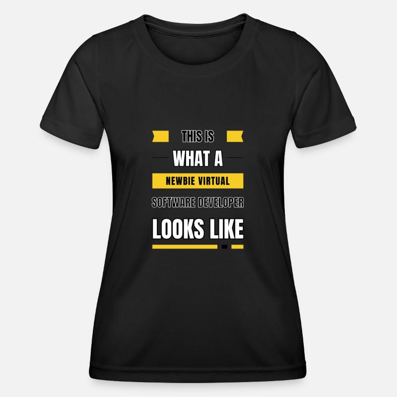 Newbie virtual software developer - Women's Functional T-Shirt - black