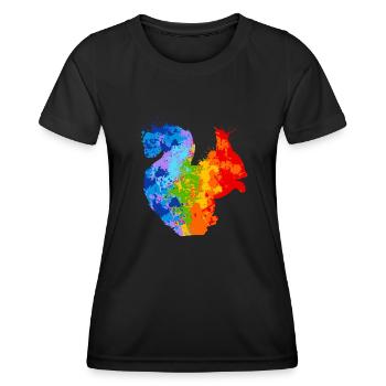 Squirrel Splash Art Animal Lover - Women's Functional T-Shirt - black - Front - AI Model Female 172 light (172cm)