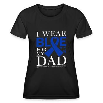 Ich Trage Blau Für Meinen Vater - Bewusstsein Für - Frauen Funktions-T-Shirt - Schwarz - Vorne - AI Model Female 172 light (172cm)