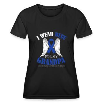Ich Trage Blau Für Meinen Großvater - Bewusstsein - Frauen Funktions-T-Shirt - Schwarz - Vorne - AI Model Female 172 light (172cm)