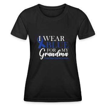 Ich Trage Blau Für Meinen Großvater - Bewusstsein - Frauen Funktions-T-Shirt - Schwarz - Vorne - AI Model Female 172 light (172cm)
