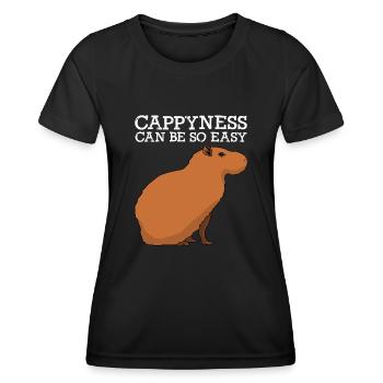 Capybara Happiness Capybaras - Frauen Funktions-T-Shirt - Schwarz - Vorne - AI Model Female 172 light (172cm)