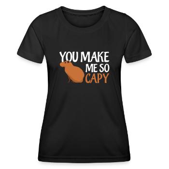 Capybara Happy Capybaras - Frauen Funktions-T-Shirt - Schwarz - Vorne - AI Model Female 172 light (172cm)