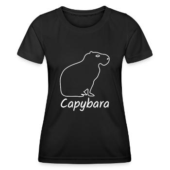 Capybara Wasserschwein Capybaras - Frauen Funktions-T-Shirt - Schwarz - Vorne - AI Model Female 172 light (172cm)