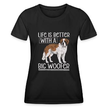 St. Bernard St. Bernard Dog Dog - Women's Functional T-Shirt - black - Front - AI Model Female 172 light (172cm)