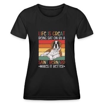 St. Bernard St. Bernard Dog Dog - Women's Functional T-Shirt - black - Front - AI Model Female 172 light (172cm)