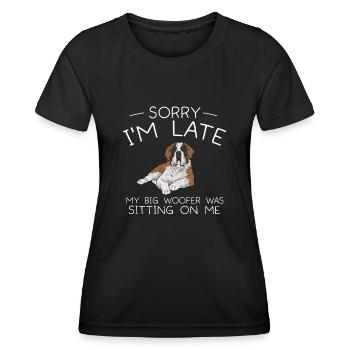 Saint-Bernard Chien Saint-Bernard - T-shirt sport Femme - noir - Devant - AI Model Female 172 light (172cm)