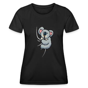 Mignon Koala Tissu Mordant Sucer Koala - T-shirt sport Femme - noir - Devant - AI Model Female 172 light (172cm)
