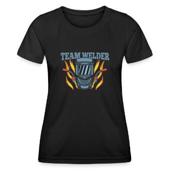 Schweißer Schlosser - Frauen Funktions-T-Shirt - Schwarz - Vorne - AI Model Female 172 light (172cm)