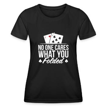 Personne ne se soucie de ce que vous avez plié cartes de jeu As Spades - T-shirt sport Femme - noir - Devant - AI Model Female 172 light (172cm)