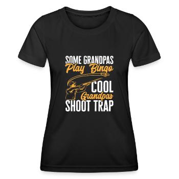 Tir au piège Tir au pigeon en argile Skeet - T-shirt sport Femme - noir - Devant - AI Model Female 172 light (172cm)