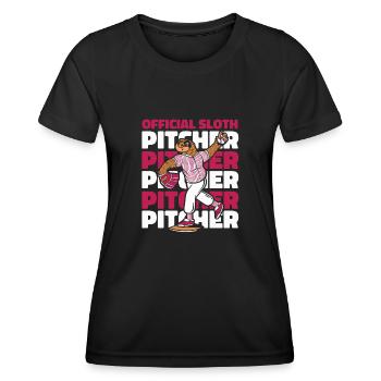 Faultier Krug Faultier Baseball - Frauen Funktions-T-Shirt - Schwarz - Vorne - AI Model Female 172 light (172cm)