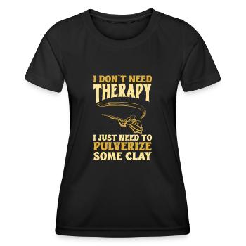 Trapschießen Skeet Tontaubenschießen - Frauen Funktions-T-Shirt - Schwarz - Vorne - AI Model Female 172 light (172cm)