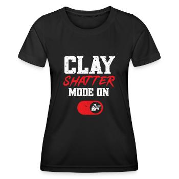 Tir au piège Tir au pigeon en argile Skeet - T-shirt sport Femme - noir - Devant - AI Model Female 172 light (172cm)