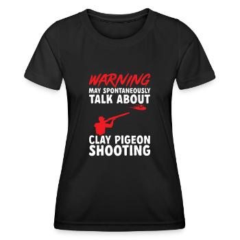 Tir au piège Tir au pigeon en argile Skeet - T-shirt sport Femme - noir - Devant - AI Model Female 172 light (172cm)