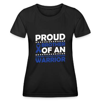 Fière maman d’un guerrier atteint de maladies chroniques - T-shirt sport Femme - noir - Devant - AI Model Female 172 light (172cm)