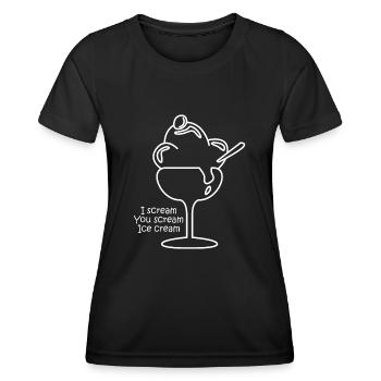 Eis Eiscreme Eisbecher - Frauen Funktions-T-Shirt - Schwarz - Vorne - AI Model Female 172 light (172cm)