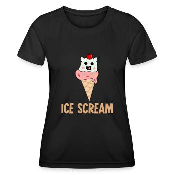 Glace hurlante - T-shirt sport Femme - noir - Devant - AI Model Female 172 light (172cm)