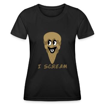 crème glacée crème glacée chocolat crème glacée chocolat glace - T-shirt sport Femme - noir - Devant - AI Model Female 172 light (172cm)