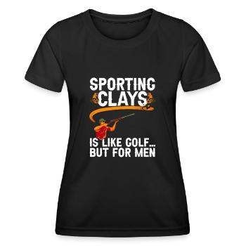 Shooting Skeet Clay Pigeon Shooting - Women's Functional T-Shirt - black - Front - AI Model Female 172 light (172cm)