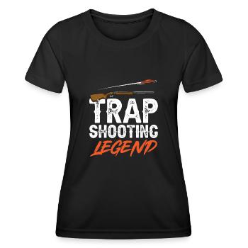 Tir au piège Tir au pigeon en argile Skeet - T-shirt sport Femme - noir - Devant - AI Model Female 172 light (172cm)