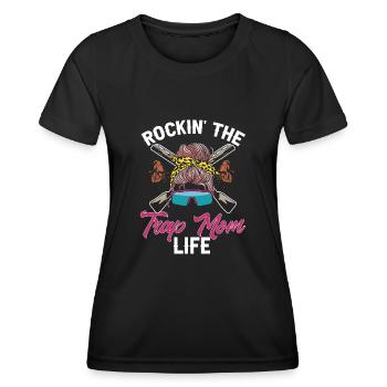 Trapschießen Skeet Tontaubenschießen - Frauen Funktions-T-Shirt - Schwarz - Vorne - AI Model Female 172 light (172cm)