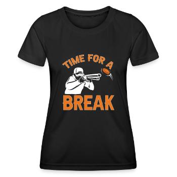 Shooting Skeet Clay Pigeon Shooting - Women's Functional T-Shirt - black - Front - AI Model Female 172 light (172cm)