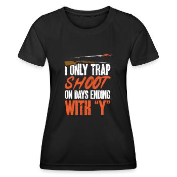 Shooting Skeet Clay Pigeon Shooting - Women's Functional T-Shirt - black - Front - AI Model Female 172 light (172cm)