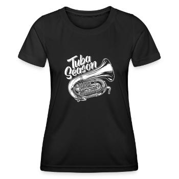 Fanfarenzug Tuba Jahreszeit - Frauen Funktions-T-Shirt - Schwarz - Vorne - AI Model Female 172 light (172cm)
