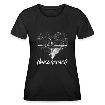Harz Wandern Harzer Herz Brocken - Frauen Funktions-T-Shirt - Schwarz - Vorne - AI Model Female 172 light (172cm)