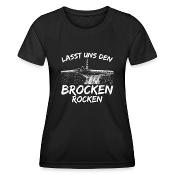 Harz Brocken Rocken Wanderung Wandern - Frauen Funktions-T-Shirt - Schwarz - Vorne - AI Model Female 172 light (172cm)