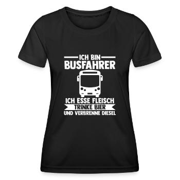 Bus Bier Busfahrer - Frauen Funktions-T-Shirt - Schwarz - Vorne - AI Model Female 172 light (172cm)