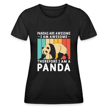 Pandas sind toll Pander Design für Kinder - Frauen Funktions-T-Shirt - Schwarz - Vorne - AI Model Female 172 light (172cm)