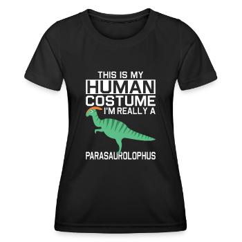 Dino Parasauolophus Dinosaurier - Frauen Funktions-T-Shirt - Schwarz - Vorne - AI Model Female 172 light (172cm)