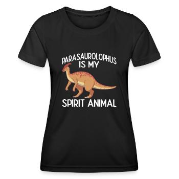 Dino Parasauolophus Dinosaurier - Frauen Funktions-T-Shirt - Schwarz - Vorne - AI Model Female 172 light (172cm)