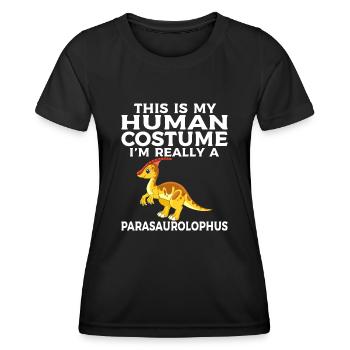 Dino Parasauolophus Dinosaurier - Frauen Funktions-T-Shirt - Schwarz - Vorne - AI Model Female 172 light (172cm)
