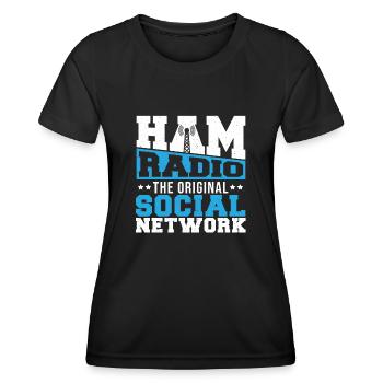 Signal Network Ham Radio The Original Social Netwo - Frauen Funktions-T-Shirt - Schwarz - Vorne - AI Model Female 172 light (172cm)