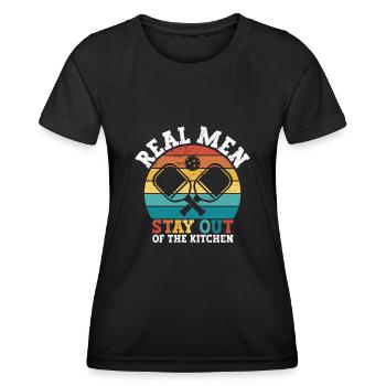 Pickleball Opa Pickleball Spieler - Frauen Funktions-T-Shirt - Schwarz - Vorne - AI Model Female 172 light (172cm)