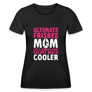Disque de lancer de frisbee ultime - T-shirt sport Femme - noir - Devant - AI Model Female 172 light (172cm)