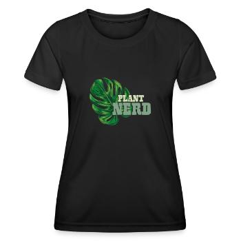 Plant Nerd Plant Monstera Gardener Window Leaf - T-shirt sport Femme - noir - Devant - AI Model Female 172 light (172cm)