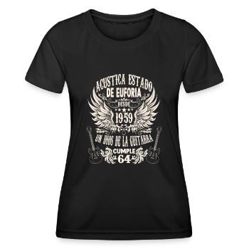 guitarists birthday 1959 64 years - Frauen Funktions-T-Shirt - Schwarz - Vorne - AI Model Female 172 light (172cm)