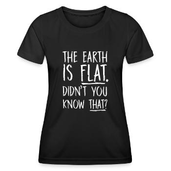 La terre est plate, vous ne le saviez pas ? - T-shirt sport Femme - noir - Devant - AI Model Female 172 light (172cm)