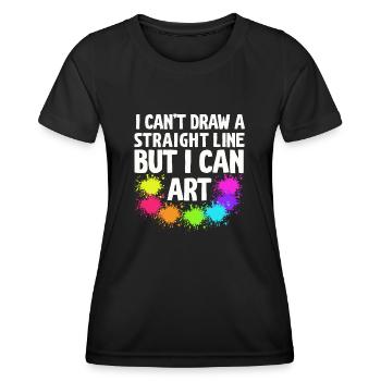 Ich kann keine gerade Linie zeichnen, aber ich kann Kunst - Frauen Funktions-T-Shirt - Schwarz - Vorne - AI Model Female 172 light (172cm)