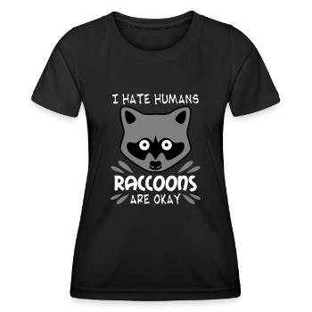 Raton laveur drôle de raton laveur - T-shirt sport Femme - noir - Devant - AI Model Female 172 light (172cm)
