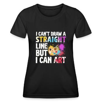 Ich kann keine gerade Linie zeichnen, aber ich kann Kunst - Frauen Funktions-T-Shirt - Schwarz - Vorne - AI Model Female 172 light (172cm)