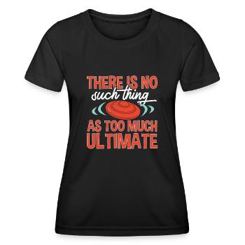 Disque de lancer de frisbee ultime - T-shirt sport Femme - noir - Devant - AI Model Female 172 light (172cm)