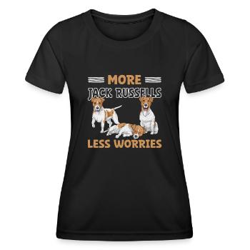 Jack Russell Terrier - Frauen Funktions-T-Shirt - Schwarz - Vorne - AI Model Female 172 light (172cm)